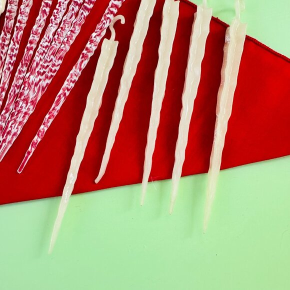 Vintage Christmas Icicle Ornament Lot 30+ pieces MCM Icicle Ornaments Xmas Decor - Picture 8 of 8